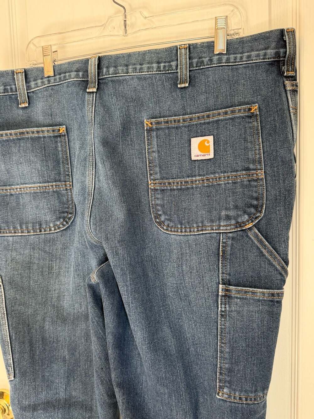 Carhartt Relaxed Fit Denim Carpenter Work Jeans Dark Wash Mens 40x32